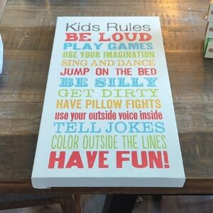 Colorful Kids Rules Canvas Art